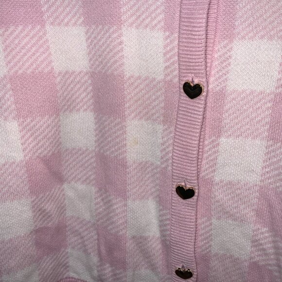 Her Universe Barbie Pink Gingham Patch Cardigan Size L - Picture 5 of 6